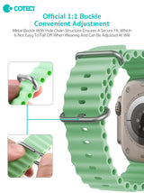 Curea COTECi silicon compatibila cu Watch 42mm, Watch 44mm, Verde