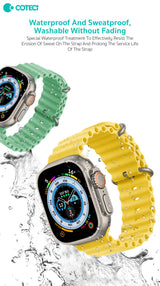 Curea COTECi silicon compatibila cu Watch 42mm, Watch 44mm, Verde