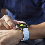 Curea silicon compatibila cu Samsung Watch 3 41mm, Samsung Watch 4 40mm, Alb