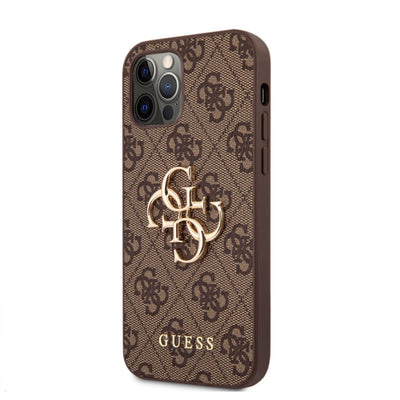 Husa Guess compatibila cu iPhone 14 Pro, piele, Maro