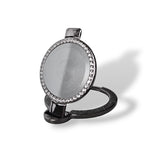Suport telefon Popsocket Inel Metalic Mirror Diamonds, cu oglinda, argintiu