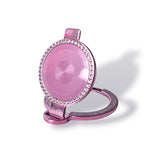 Suport telefon Popsocket Inel Metalic Mirror Diamonds, cu oglinda, argintiu