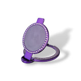 Suport telefon Popsocket Inel Metalic Mirror Diamonds, cu oglinda, argintiu