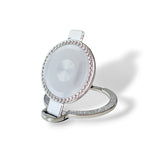 Suport telefon Popsocket Inel Metalic Mirror Diamonds, cu oglinda, argintiu