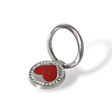 Popsocket inel metalic Shine Heart, inima, argintiu