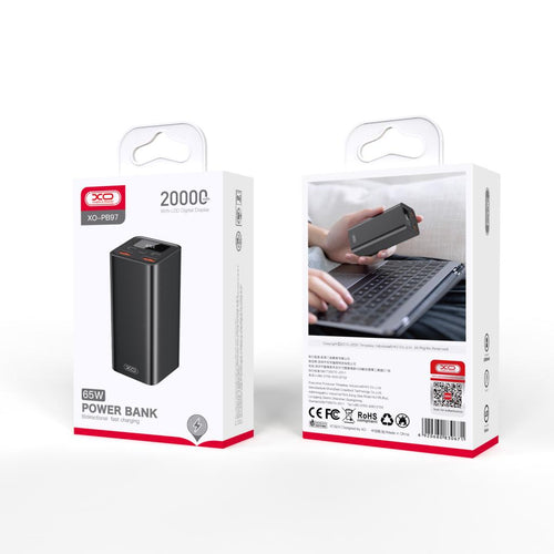 Baterie externa XO PB97, 20000mAh, 65W, display digital