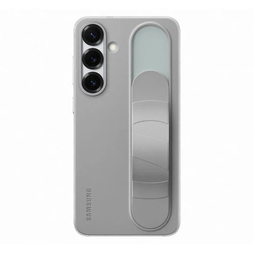 Husa cu inel Samsung compatibila cu Galaxy S25, silicon, Gri