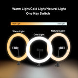 Suport trepied 200 cm cu LED Selfie Light 56 cm, 3 lumini albe