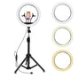 Suport trepied 200 cm cu LED Selfie Light 36 cm, 3 tonuri alb