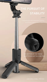 Selfie stick cu Trepied si Telecomanda Bluetooth L11 Mini – Negru