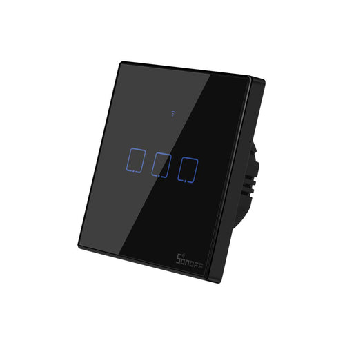 Intrerupator inteligent Sonoff T3 EU TX 3C, touch, 3 canale, negru