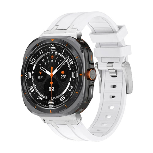 Curea silicon compatibila cu Samsung Watch Ultra 47mm, Alb