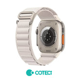 Curea COTECi nylon compatibila cu Watch Series 3 42mm, Watch Series 4 44mm, Alb