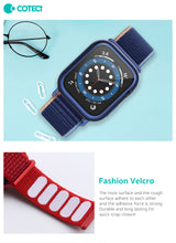 Husa COTECi compatibila cu Watch Series 7 45mm, Watch Series 8 45mm, nylon, Alb