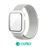 Husa COTECi compatibila cu Watch Series 7 45mm, Watch Series 8 45mm, nylon, Alb