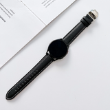 Curea piele compatibila cu Watch 4 40mm, Watch 4 44mm, Negru