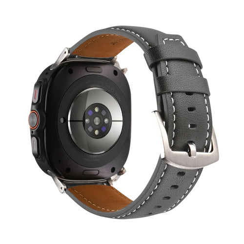 Curea piele compatibila cu Galaxy Watch Ultra 47mm, Gri