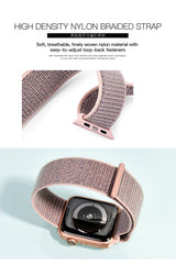 Curea COTECi nylon compatibila cu Watch Series 3 42mm, Watch Series 4 44mm, Alb