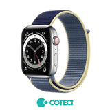 Curea COTECi nylon compatibila cu Watch Series 3 42mm, Watch Series 4 44mm, Alb