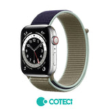 Curea COTECi nylon compatibila cu Watch Series 3 42mm, Watch Series 4 44mm, Alb