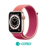 Curea COTECi nylon compatibila cu Watch Series 3 42mm, Watch Series 4 44mm, Alb