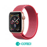 Curea COTECi nylon compatibila cu Watch Series 3 42mm, Watch Series 4 44mm, Alb