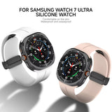 Curea silicon compatibila cu Samsung Watch Ultra 47mm, Alb