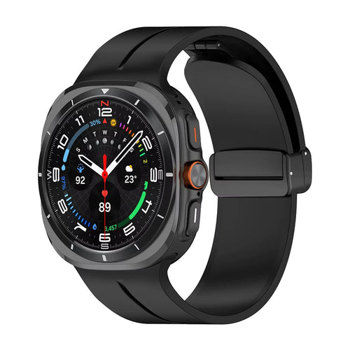 Curea silicon compatibila cu Samsung Watch Ultra 47mm, Negru