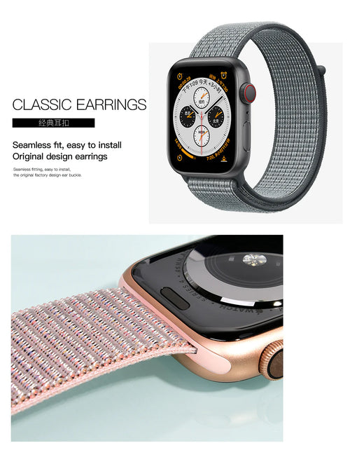 Curea COTECi nylon compatibila cu Watch Series 3 42mm, Watch Series 4 44mm