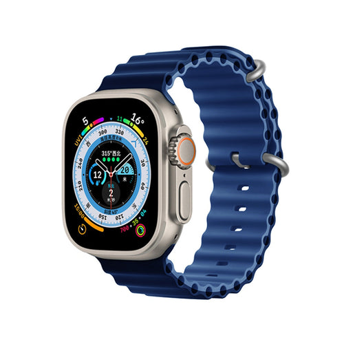 Curea silicon compatibila cu Watch Series 3 42mm, Watch Series 4 44mm, Albastru
