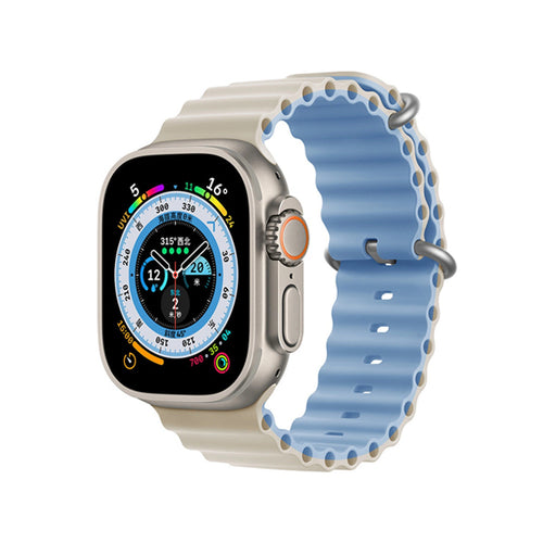 Curea silicon compatibila cu Watch Series 3 42mm, Watch Series 4 44mm, Alb