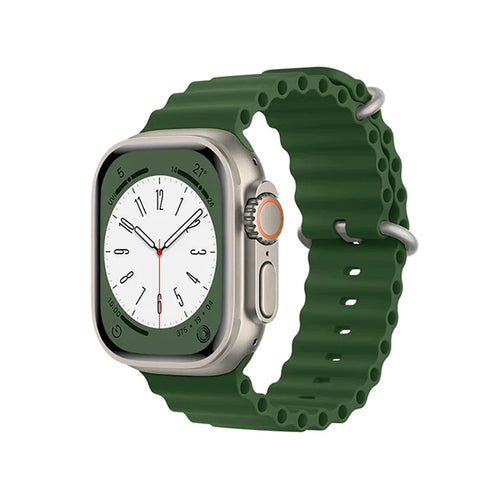 Curea silicon compatibila cu Watch Series 3 42mm, Watch Series 4 44mm, Verde