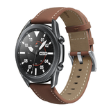 Curea piele ecologica compatibila cu Galaxy Watch 4 40mm, Galaxy Watch 4 44mm, Gri