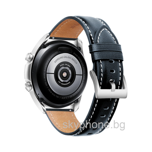 Curea piele ecologica compatibila cu Galaxy Watch 3 45mm, Galaxy Watch 4 46mm, Alb