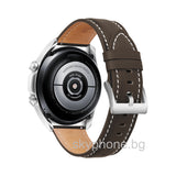 Curea piele ecologica compatibila cu Galaxy Watch 4 40mm, Galaxy Watch 4 44mm, Gri
