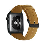 Curea piele eco compatibila cu Watch Series 3 42mm, Watch Series 4 44mm, Negru