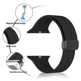 Curea silicon compatibila cu Watch Series 3 42mm, Watch Series 4 44mm, Roz