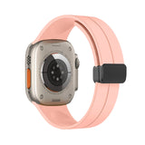Curea silicon compatibila cu Watch Series 3 42mm, Watch Series 4 44mm, Roz