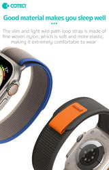 Curea COTECi nylon compatibila cu Watch Series 3 42mm, Watch Series 4 44mm, Alb