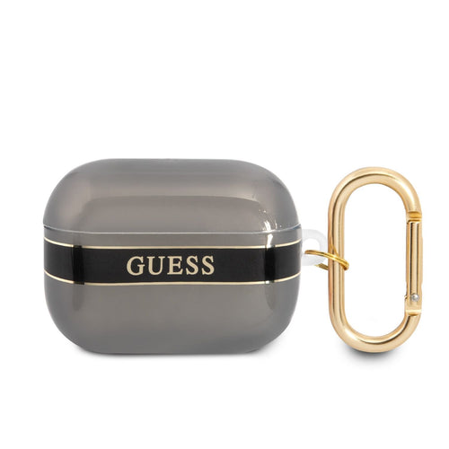 Husa, Guess AirPods Pro TPU Printed Stripe Neagra Omax 7df7e7, Negru