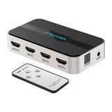 Comutator HDMI Vention 3-in-1, 4K 60Hz, 3D, cu audio, Negru