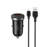 Incarcator auto XO CC56 12V 30W, USB-A + USB-C, Negru