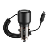 Incarcator auto XO CC59, 12V, 110W, USB-A + USB-C, cu cablu Type-C, Negru