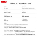 Incarcator auto XO CC59, 12V, 110W, USB-A + USB-C, cu cablu Type-C, Negru
