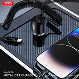 Incarcator auto XO CC59, 12V, 110W, USB-A + USB-C, cu cablu Type-C, Negru
