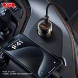 Incarcator auto XO CC60 12V 60W, USB-A + USB-C, cablu C-C inclus, Negru