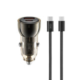 Incarcator auto XO CC60 12V 60W, USB-A + USB-C, cablu C-C inclus, Negru