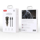 Incarcator auto XO CC60 60W USB-C/USB-A, cu cablu USB-C