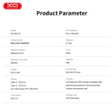 Transmitator FM Wireless Mp3 Auto XO Bcc12 15.5W QC USB-A USB-C Lumina Ambientala
