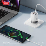 Incarcator XO CE21 30W GaN USB-C/USB-A, cu cablu USB-C la Lightning